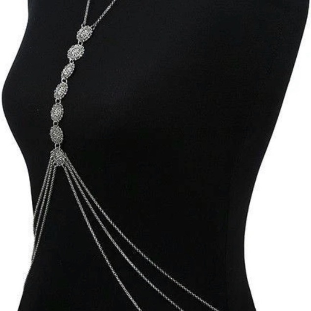 Silver Harness Body Chain Jewelry - Picture 5 of 8